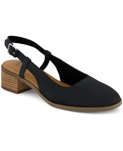 Toms Women's Womens Jaclyn Slingback Heel Nubuck Leather In Black