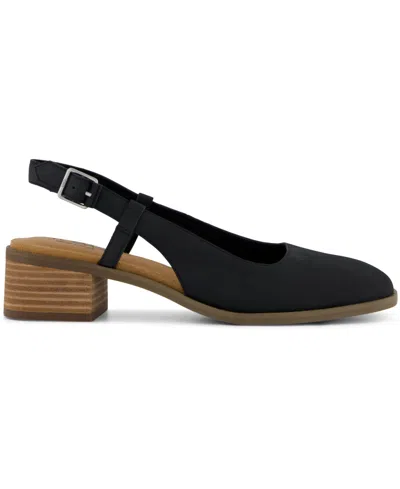 Toms Women's Womens Jaclyn Slingback Heel Nubuck Leather In Black