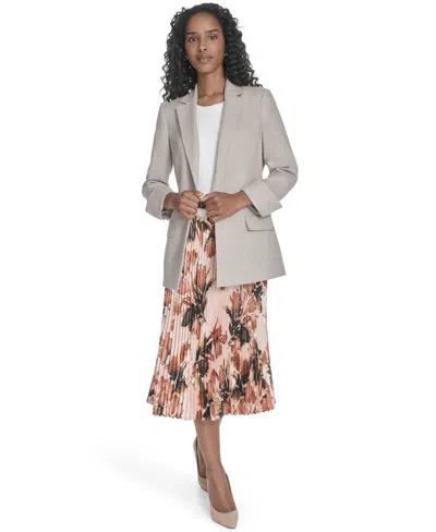 Calvin Klein Petite Notch Collar Open Front Blazer In White