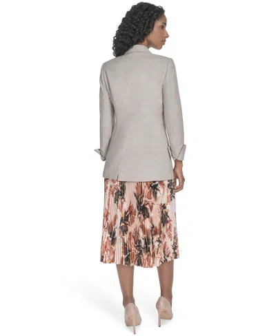 Calvin Klein Petite Notch Collar Open Front Blazer In White