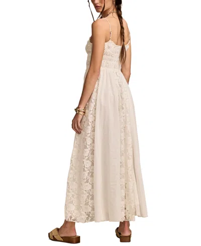 Lucky Brand Women's Smocked Lace Midi Dress