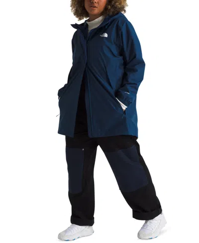 The North Face Antora Waterproof Hooded Rain Parka In Blue
