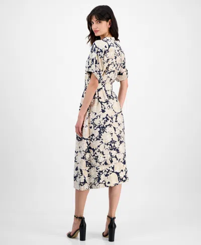 Nautica Jeans Women's Short-sleeve Belted Mid Dress