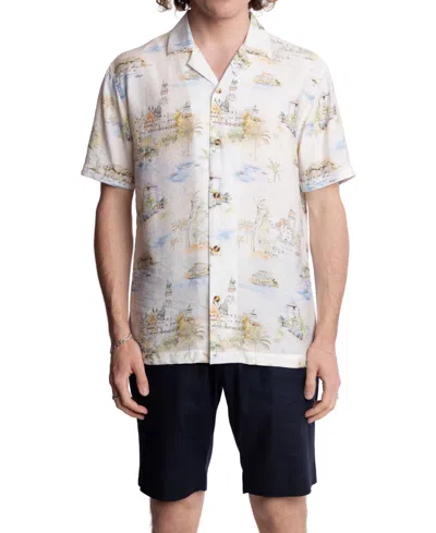 Paisley & Gray Cotton Camp Shirt In White