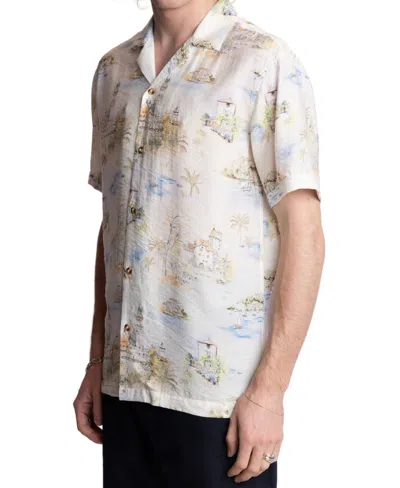 Paisley & Gray Cotton Camp Shirt In White