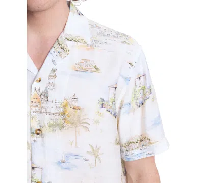 Paisley & Gray Cotton Camp Shirt In White