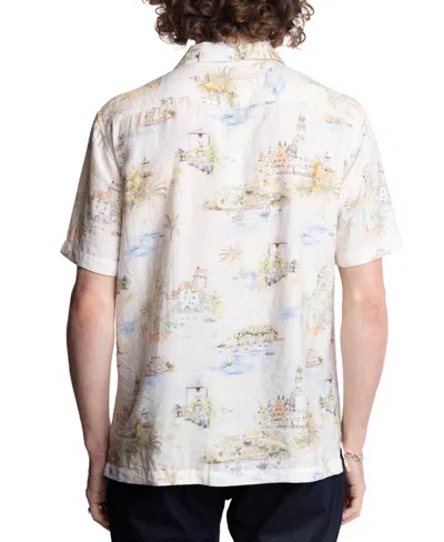 Paisley & Gray Cotton Camp Shirt In White