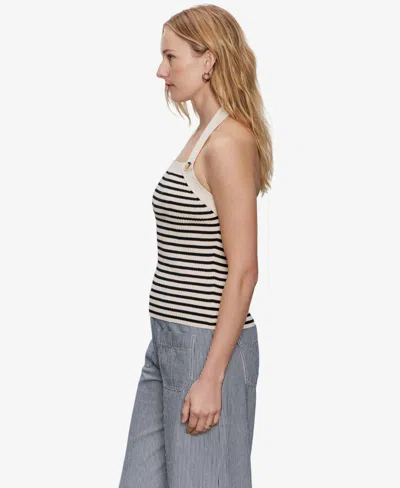 Sanctuary Sunkissed Rib Halter Sweater In Black