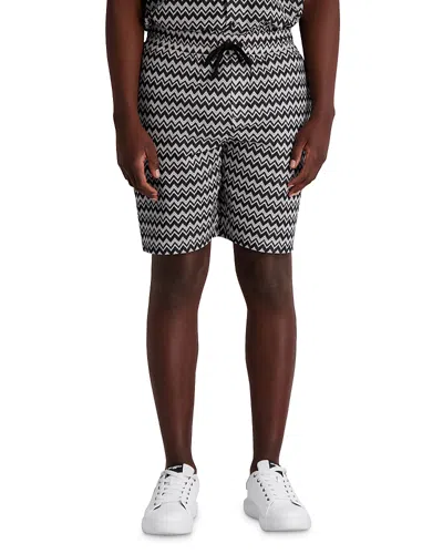Karl Lagerfeld Chevron Drawstring 8.5 Shorts In Gray