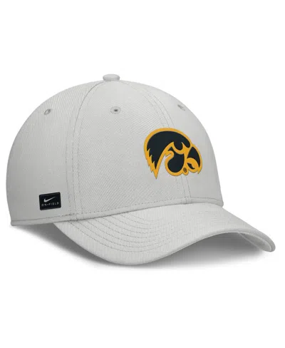 Nike Men's Gray Iowa Hawkeyes Rise Practice Performance Adjustable Hat In Gray