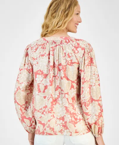 Nautica Jeans Women's Long Sleeve Floral Tunic Top