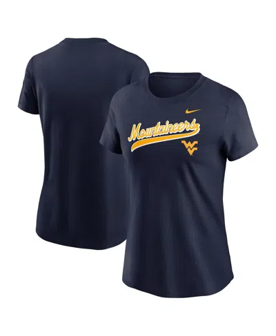 Nike Women's Navy West Virginia Mountaineers Local Script T-shirt