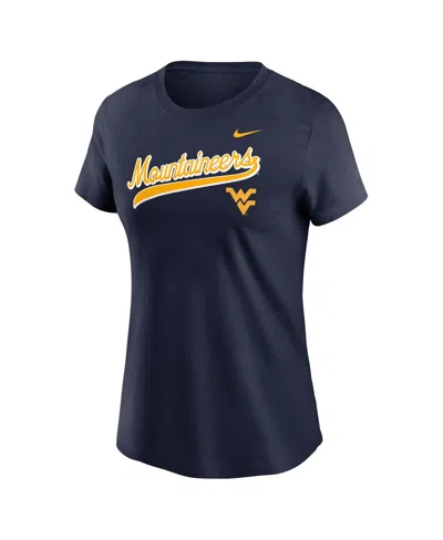 Nike Women's Navy West Virginia Mountaineers Local Script T-shirt