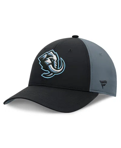 Fanatics Men's Black/charcoal Utah Mammoth Primary Logo Adjustable Hat
