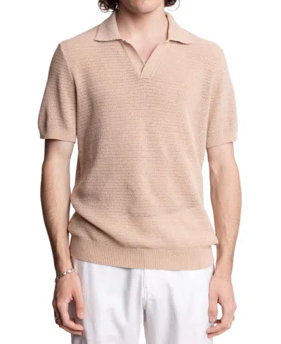 Paisley & Gray Johnny Collar Polo Shirt In Brown