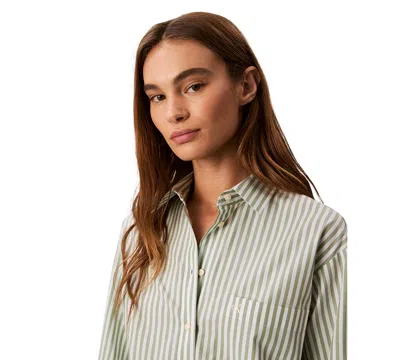 Calvin Klein Jeans Est.1978 Women's Striped Cotton Poplin Button-down Shirt