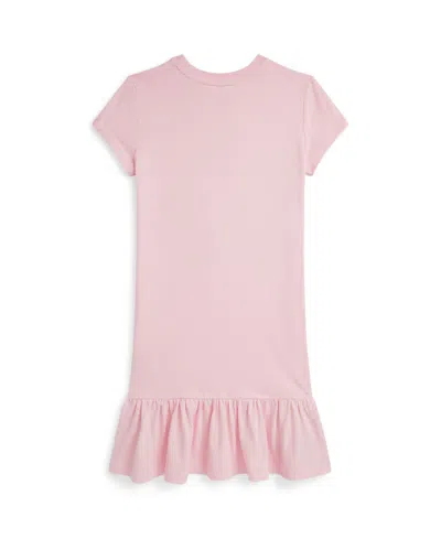Polo Ralph Lauren Big Girls Polo Bear Cotton Jersey Dress In Pink