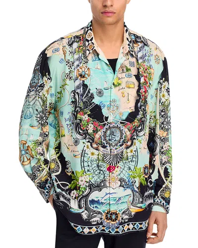 Camilla Folk Afloat Oversized Fit Shirt In Multi