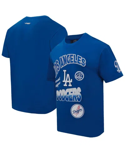 Pro Standard Men's Royal Los Angeles Dodgers Turn It Up Dropped Shoulder T-shirt In Blue