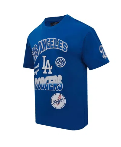 Pro Standard Men's Royal Los Angeles Dodgers Turn It Up Dropped Shoulder T-shirt In Blue