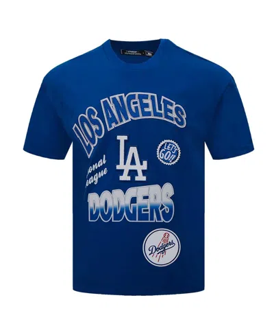 Pro Standard Men's Royal Los Angeles Dodgers Turn It Up Dropped Shoulder T-shirt In Blue