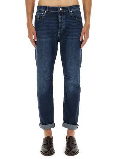 Brunello Cucinelli Relaxed-fit Jeans With Rolled Cuffs In Blue