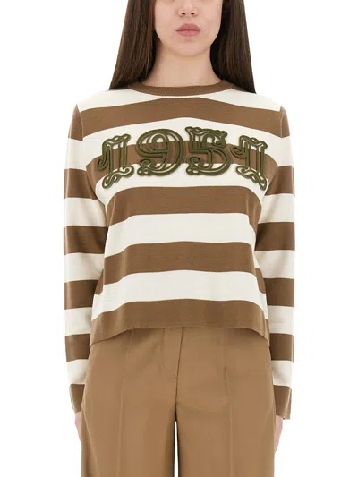 Max Mara Sleeveless Crew Neck Top With Embroidered Detail