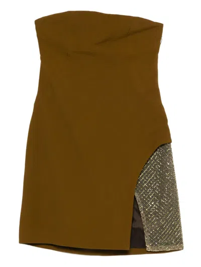 Attico Mesh-panelled Mini Dress - Women's - Polyamide/viscose/acetate/glassviscosepolyester