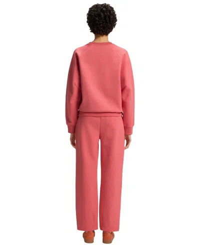 Hugo Boss Boss By  Women's Melange Cotton-blend Sweatshirt In Pink