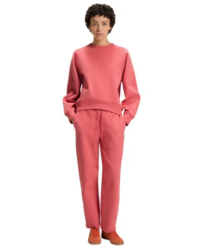 Hugo Boss Boss By  Women's Melange Cotton-blend Sweatshirt In Pink