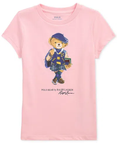 Polo Ralph Lauren Toddler And Little Girls Polo Bear Cotton Jersey T-shirt In Pink