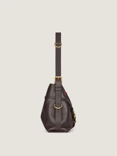 Givenchy Medium Voyou Calfskin Shoulder Bag With Buckle Fastening In Brown