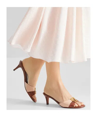 Fendi Pink And Brown Ayers Medium-heeled Sandals