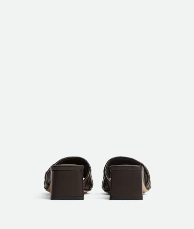 Bottega Veneta Women Leather Heel Sandals With Intrecciato Motif In Black