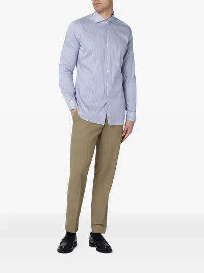 Xacus Striped Shirt In Blue