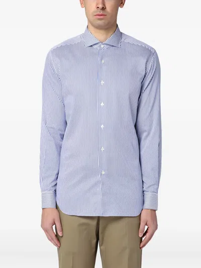 Xacus Striped Shirt In Blue