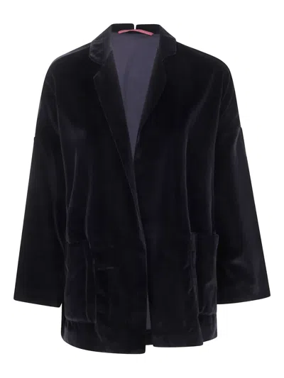 Daniela Gregis Velvet Blazer In Black