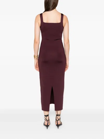 Khaite Womens Almandine Dixi Square-neck Knitted Maxi Dress Xs In Brown