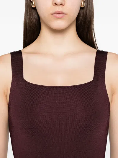 Khaite Womens Almandine Dixi Square-neck Knitted Maxi Dress Xs In Brown