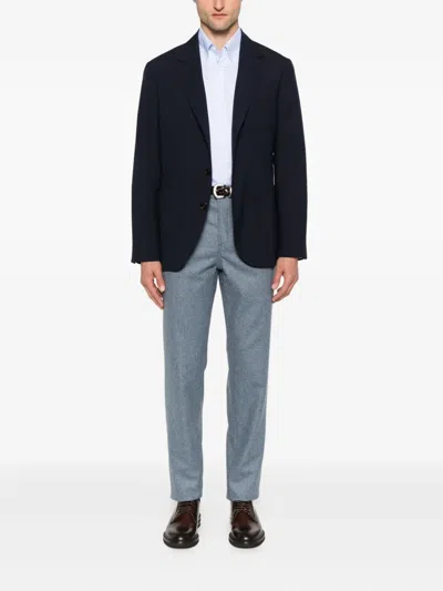 Brunello Cucinelli Cotton Shirt With Button-down Collar And Curved Hem In White