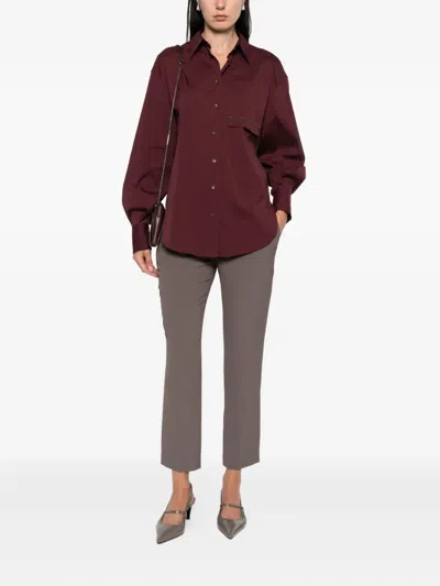 Brunello Cucinelli Monili Chain-embellished Shirt In Red