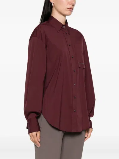 Brunello Cucinelli Monili Chain-embellished Shirt In Red