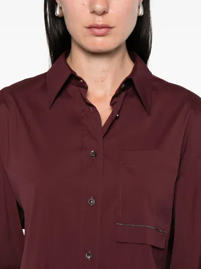 Brunello Cucinelli Monili Chain-embellished Shirt In Red