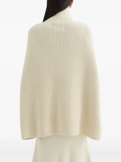 Jil Sander High-neck Ribbed Cape In Multi