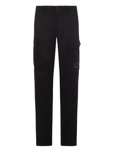 C.p. Company C.p.company Stretch Sateen Ergonomic Cargo Pants In Black