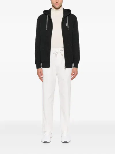 Brunello Cucinelli Cotton Track Pants In White