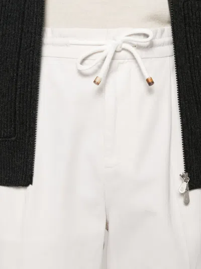 Brunello Cucinelli Cotton Track Pants In White