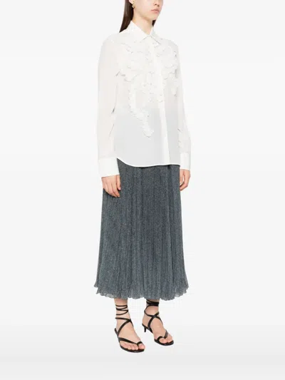 Ermanno Scervino Silk Shirt In White