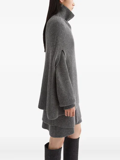 Jil Sander High-neck Ribbed Cape