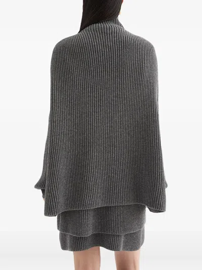Jil Sander High-neck Ribbed Cape